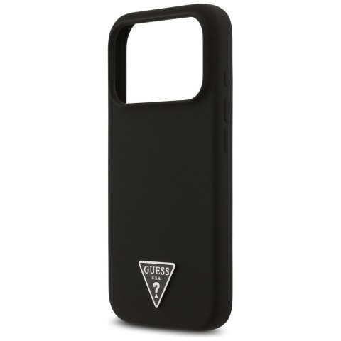 GUESS futerał do IPHONE 17 Pro Max kompatybilny z MagSafe GUHMP17XSCTRLMK (Silicone W/ Triangle Logo) czarny
