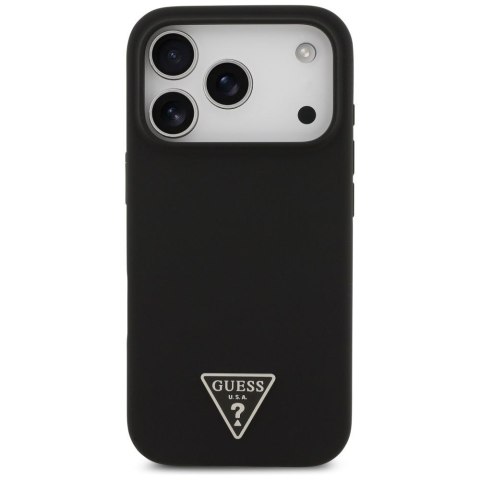 GUESS futerał do IPHONE 17 Pro Max kompatybilny z MagSafe GUHMP17XSCTRLMK (Silicone W/ Triangle Logo) czarny