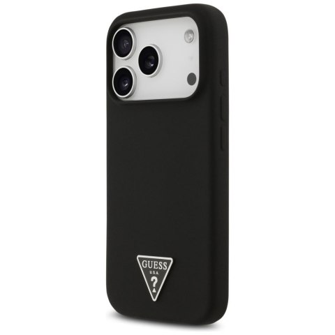 GUESS futerał do IPHONE 17 Pro Max kompatybilny z MagSafe GUHMP17XSCTRLMK (Silicone W/ Triangle Logo) czarny