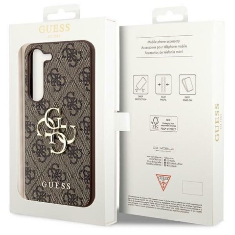 GUESS futerał do SAMSUNG S24 GUHCS24S4GMGBR (Leather 4G Metal Logo) brązowy