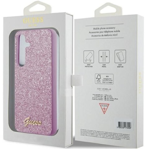 GUESS futerał do SAMSUNG S24 GUHCS24SHGGSHU (Glitter Script) fioletowy