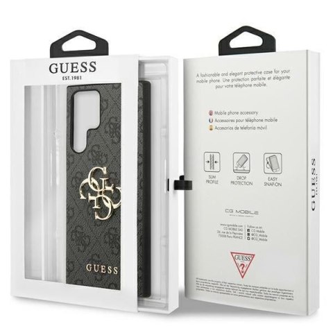 GUESS futerał do SAMSUNG S24 Ultra GUHCS24L4GMGGR (Leather 4G Metal Logo) czarny