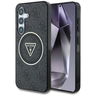 GUESS futerał do SAMSUNG S25 GUHMS25SHG4PRTGK (Magnetic IML Metal Glitter 4G Circle Triangle) czarny