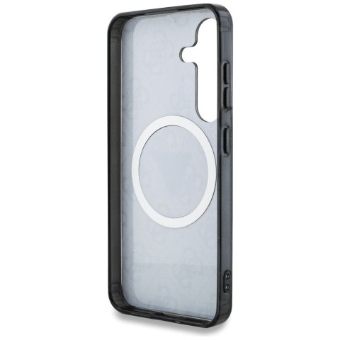GUESS futerał do SAMSUNG S25 GUHMS25SHG4PRTGK (Magnetic IML Metal Glitter 4G Circle Triangle) czarny