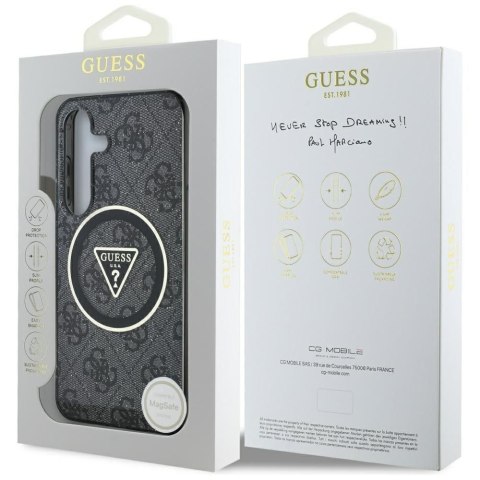 GUESS futerał do SAMSUNG S25 GUHMS25SHG4PRTGK (Magnetic IML Metal Glitter 4G Circle Triangle) czarny