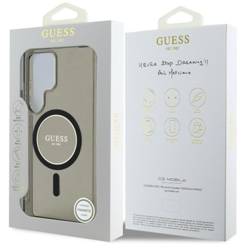 GUESS futerał do SAMSUNG S25 Ultra GUHMS25LHFGEREK (Magnetic IML Glitter Circle) czarny