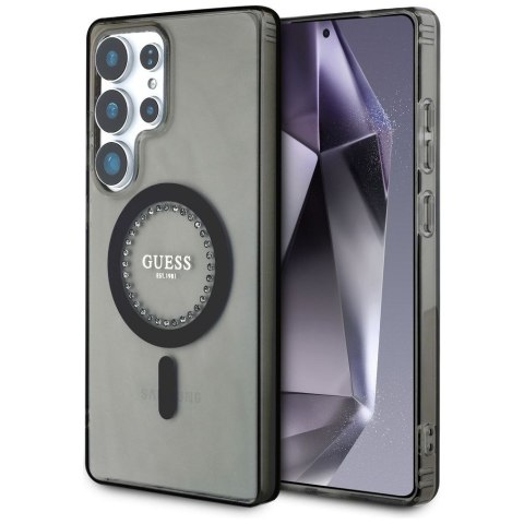 GUESS futerał do SAMSUNG S25 Ultra GUHMS25LPFTDTEK (Magnetic IML Rhinestones) czarny