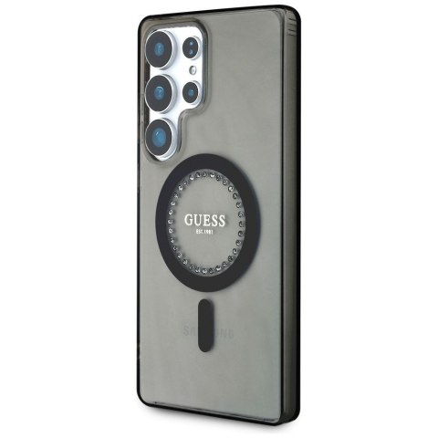 GUESS futerał do SAMSUNG S25 Ultra GUHMS25LPFTDTEK (Magnetic IML Rhinestones) czarny