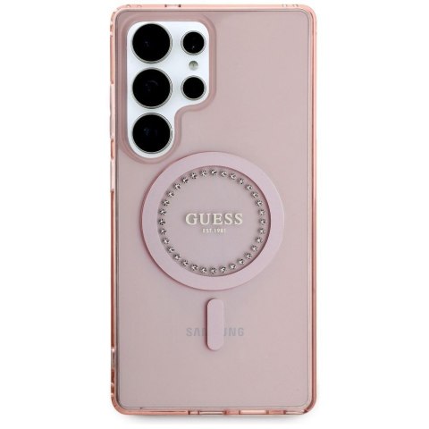 GUESS futerał do SAMSUNG S25 Ultra GUHMS25LPFTDTEP (Magnetic IML Rhinestones) różowy