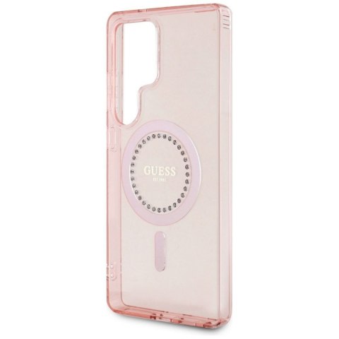 GUESS futerał do SAMSUNG S25 Ultra GUHMS25LPFTDTEP (Magnetic IML Rhinestones) różowy