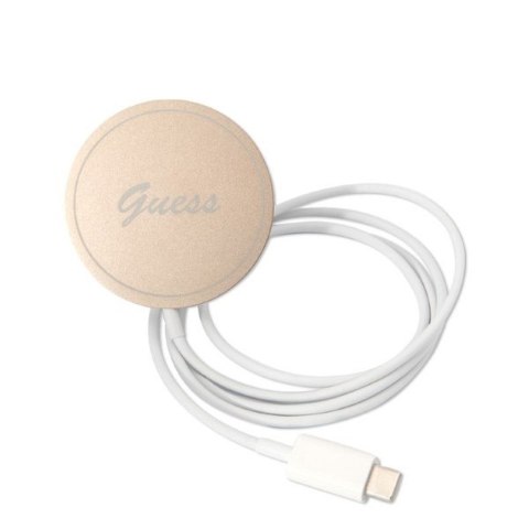 GUESS zestaw do IPHONE 14 Pro kompatybilny z MagSafe GUBPP14LH4EACSB (Bundle Pack / Case + Charger / 4G) złoty niebieski