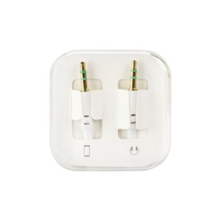 Kabel AUX Jack 3,5 mm (męski) do Jack 3,5 mm (męski) BOX 1 m biały
