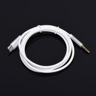 Kabel AUX Typ C (męski) do Jack 3,5 mm (męski) biały