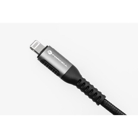 Kabel USB A do Lightning Forcell F-Energy 2,4A 12W Cafule 0,25 m C257 czarny