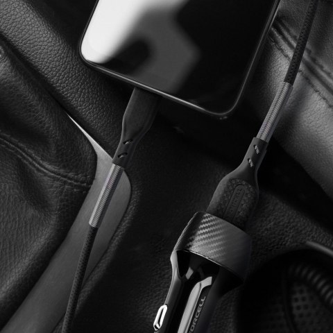 Kabel USB A do Lightning Forcell F-Energy 2,4A 12W Carbon 1 m CB-01A czarny
