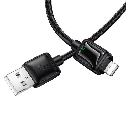 Kabel USB A do Lightning Hoco 2,4A 1,2 m z LCD U146 czarny