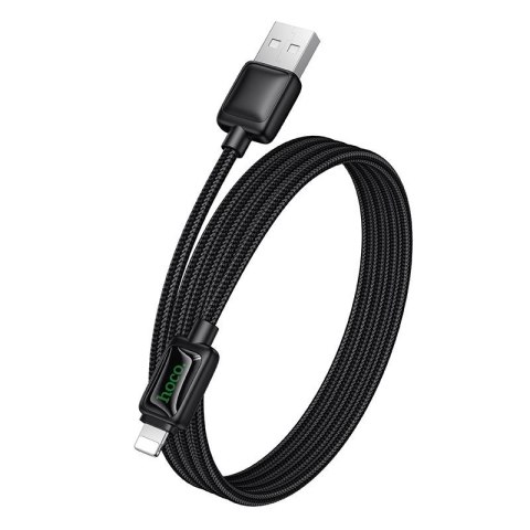 Kabel USB A do Lightning Hoco 2,4A 1,2 m z LCD U146 czarny
