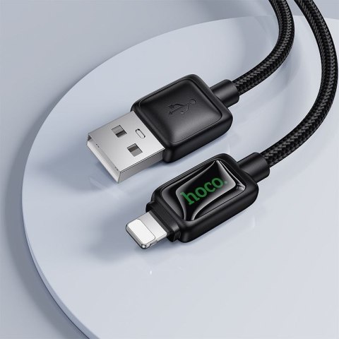 Kabel USB A do Lightning Hoco 2,4A 1,2 m z LCD U146 czarny