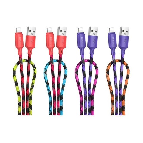 Kabel USB A do Lightning Hoco 2,4A 1 m X116 gradient czerwony