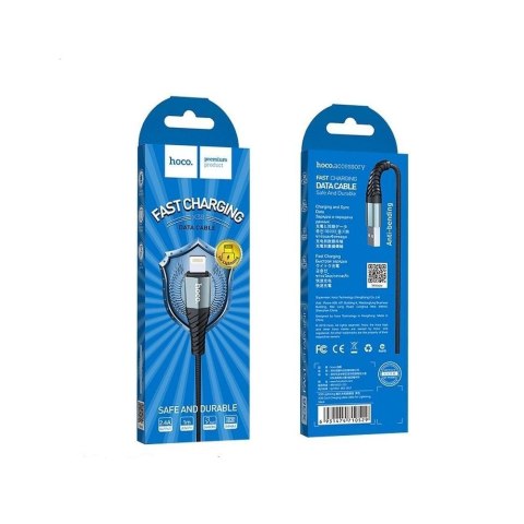 Kabel USB A do Lightning Hoco 2,4A 1 m X38 czarny