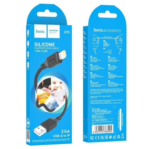 Kabel USB A do Lightning Hoco 2,4A 1 m X90 czarny