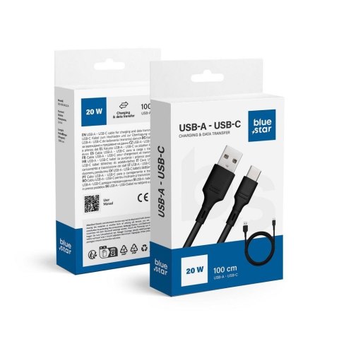 Kabel USB A do USB C Blue Star 3A 1 m DC-001AC3.0 czarny