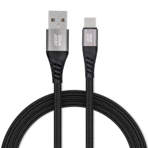 Kabel USB A do USB C Blue Star 3A 20W PD QC4.0 z oplotem 1,2 m TFK-DC-003 czarny