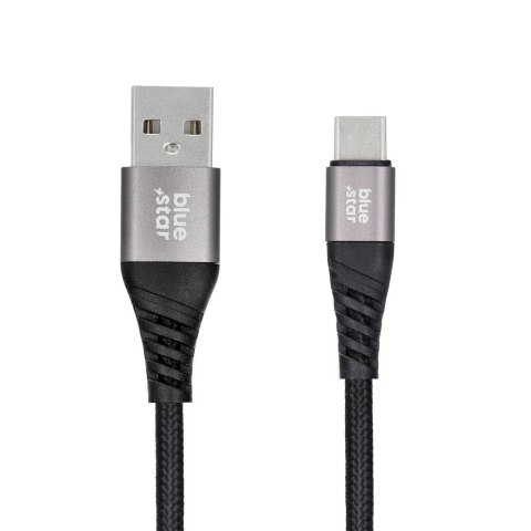 Kabel USB A do USB C Blue Star 3A 20W PD QC4.0 z oplotem 1,2 m TFK-DC-003 czarny