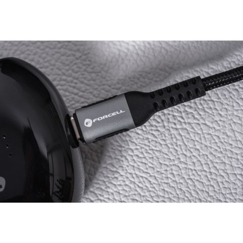 Kabel USB A do USB C Forcell F-Energy QC4.0 3A 66W Cafule 3 m C256 czarny