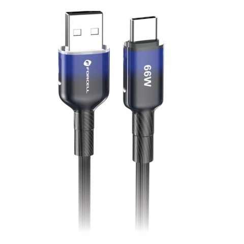 Kabel USB A do USB C Forcell F-Energy QC4.0 3A 66W Gradient 1 m C352 czarny