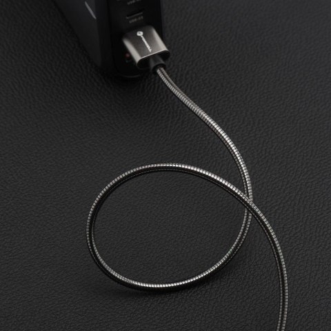Kabel USB A do USB C Forcell F-Energy QC4.0 3A 66W Metal 1 m C234 srebrny