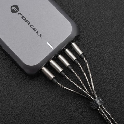 Kabel USB A do USB C Forcell F-Energy QC4.0 3A 66W Metal 1 m C234 srebrny