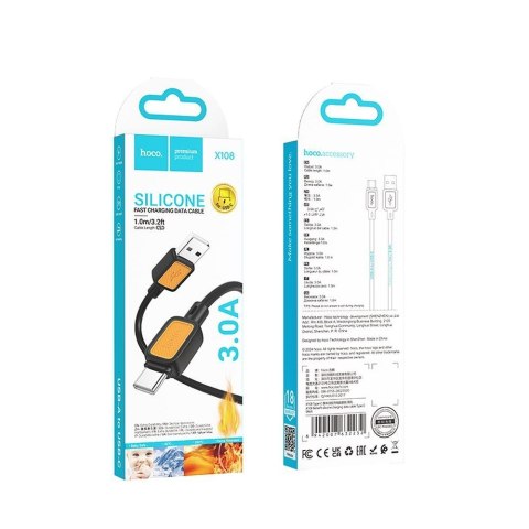 Kabel USB A do USB C Hoco 3A 1 m X108 czarny
