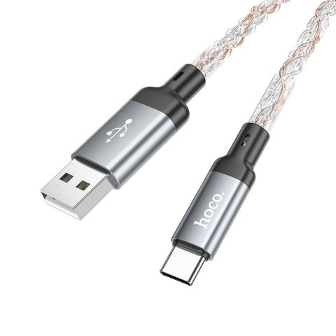 Kabel USB A do USB C Hoco 3A 1 m U112 szary