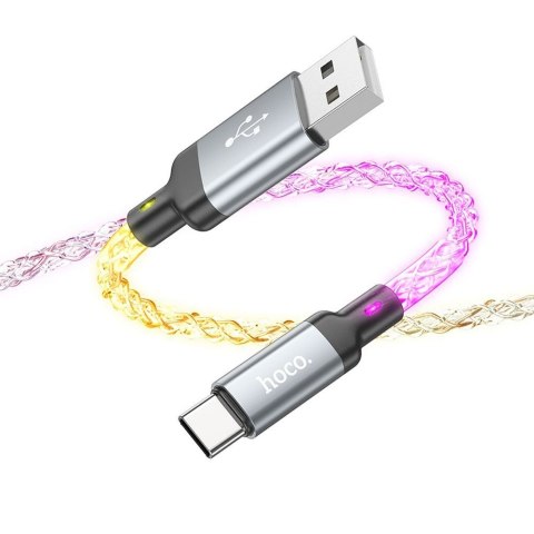 Kabel USB A do USB C Hoco 3A 1 m U112 szary