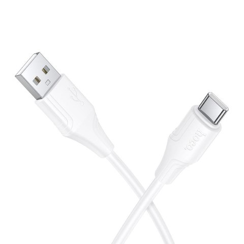 Kabel USB A do USB C Hoco 3A silikonowy 1 m X124 biały