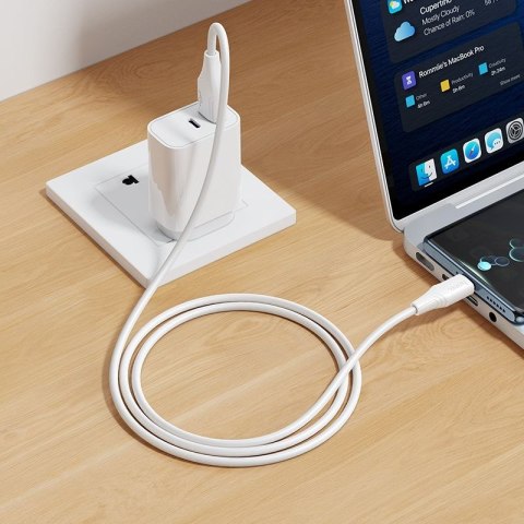 Kabel USB A do USB C Hoco 3A silikonowy 1 m X124 biały