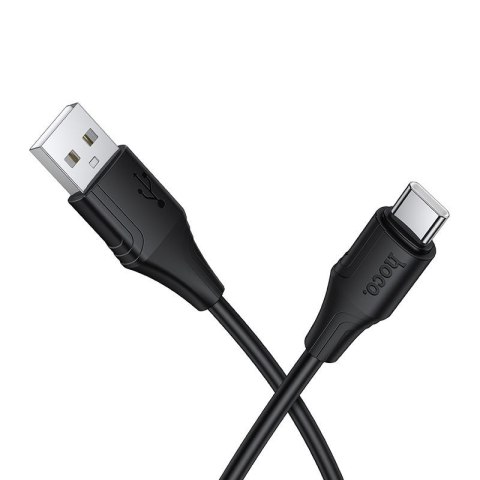 Kabel USB A do USB C Hoco 3A silikonowy 1 m X124 czarny