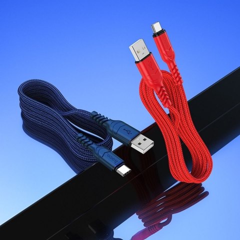 Kabel USB A do USB C Hoco QC 3A 1 m X59 niebieski