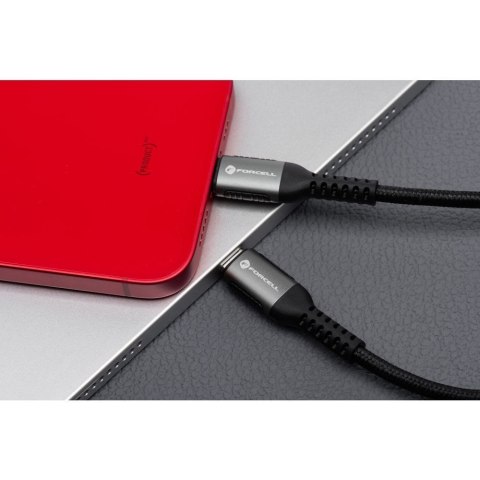 Kabel USB C do Lightning Forcell F-Energy PD 3A 27W Cafule 0,5 m C259 czarny