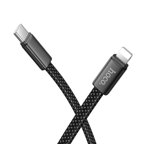 Kabel USB C do Lightning Hoco PD 30W płaski 1 m X125 czarny