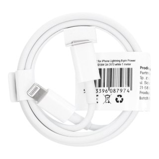 Kabel USB C do Lightning PD 2A 18W 1 m C973 biały