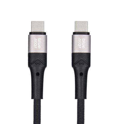 Kabel USB C do USB C Blue Star 3A 60W PD QC4.0 z oplotem 2 m TFK-DC-004 czarny