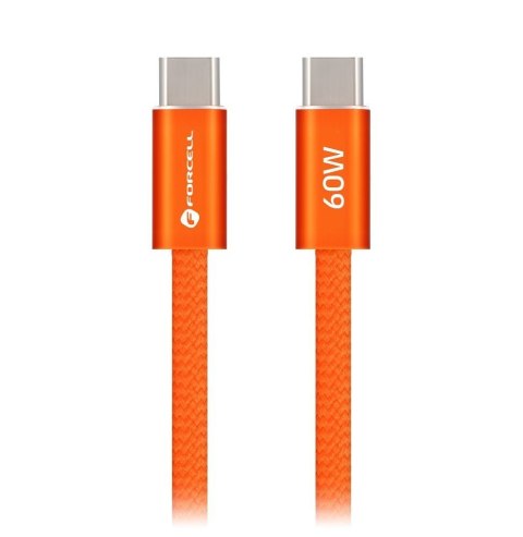 Kabel USB C do USB C Forcell F-Energy QC4.0 PD 3A 60W Cafule Color 1,2 m ACYH23 pomarańczowy