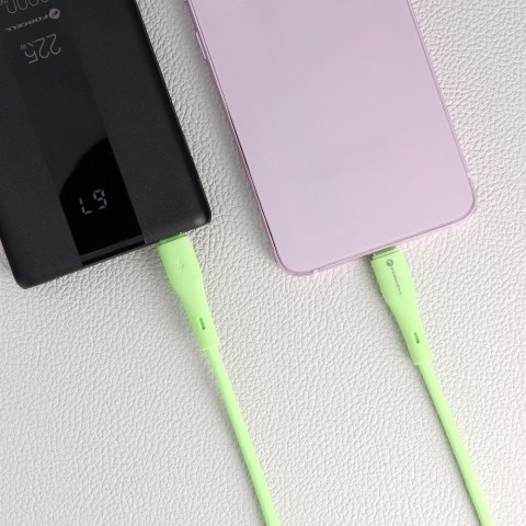 Kabel USB C do USB C Forcell F-Energy QC4.0 PD 3A 60W Silicone 1 m C344 zielony