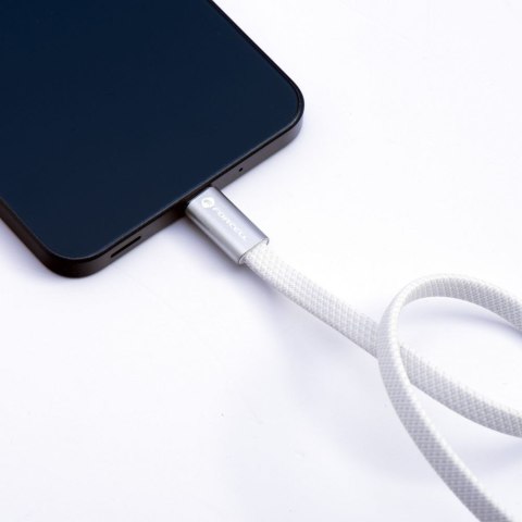 Kabel USB C do USB C Forcell F-Energy QC4.0 PD 5A 100W Cafule Flat 1,2 m CCFN23 biały