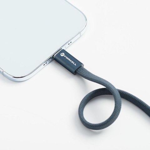 Kabel USB C do USB C Forcell F-Energy QC4.0 PD 5A 100W Cafule Flat 1,2 m CCFN23 granatowy