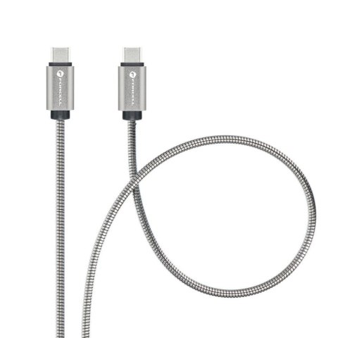 Kabel USB C do USB C Forcell F-Energy QC4.0 PD 5A 100W E-Mark Metal 1 m C239 srebrny