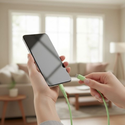 Kabel USB C do USB C Forcell F-Energy QC4.0 PD 5A 100W Silicone 1 m C347 zielony