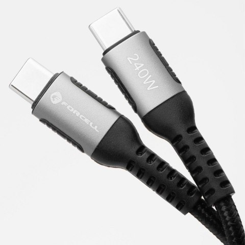Kabel USB C do USB C Forcell F-Energy QC4.0 PD 5A 240W Cafule 1,2 m C263 czarny